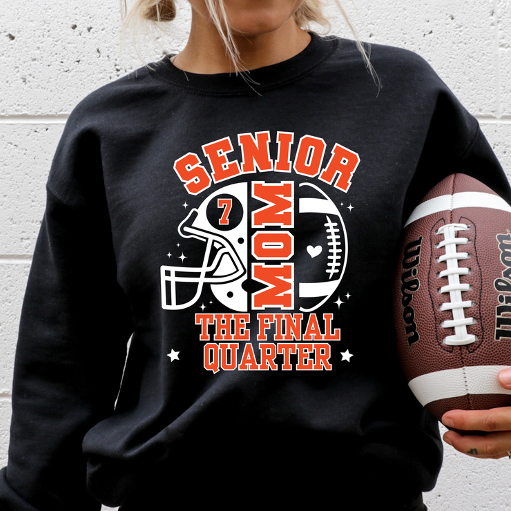 S-O SENIOR MOM FINAL QUARTER BLACK BELLA CANVAS SWEATSHIRT