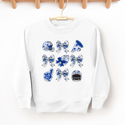 FOOTBALL BOW COLLAGE BLUE SWEATSHIRT