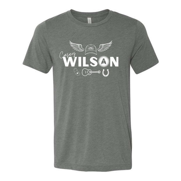 CASEY WILSON (Pickle, Guitar, Horseshoe) Tee -CHARCOAL GRAY