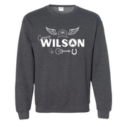 CASEY WILSON (PICKLE, GUITAR, HORSESHOE) SWEATSHIRT - CHARCOAL GRAY