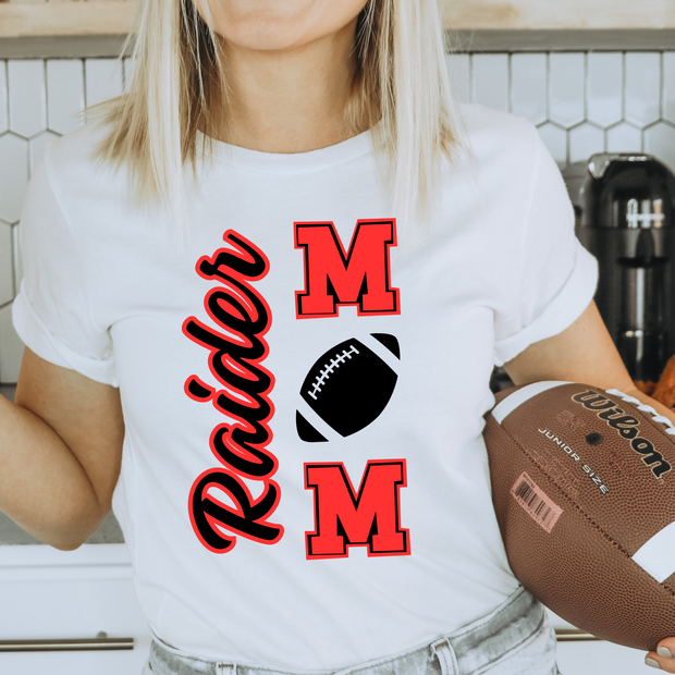 RED RAIDERS FOOTBALL MOM BELLA + CANVAS WHITE TEE