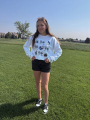 FOOTBALL BOW COLLAGE BLUE SWEATSHIRT