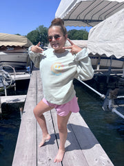 BOAT WAVES SUN RAYS LAKE DAYS SWEATSHIRT