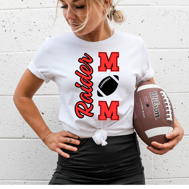 RED RAIDERS FOOTBALL MOM BELLA + CANVAS WHITE TEE