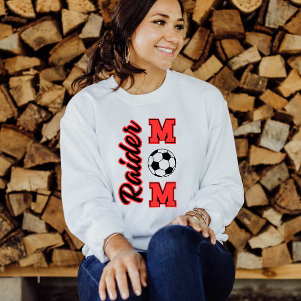 Raider Soccer Mom White Crew Sweatshirt