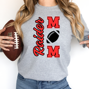 Raider Football Mom Gray Crew Sweatshirt