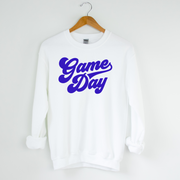 GAME DAY WHITE AND ROYAL SWEATSHIRT
