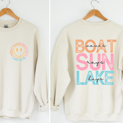 BOAT WAVES SUN RAYS LAKE DAYS SWEATSHIRT